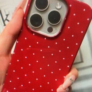 Case-Mate Red and White Polka Dot Phone Case